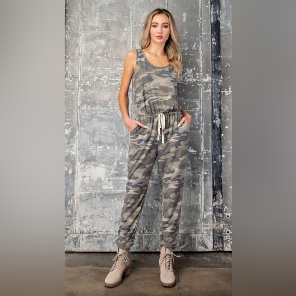 C&C California Pants - C and C California camo full length jumpsuit
